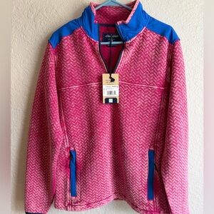 NWT Men’s Small CHUBBIES Quilted Pink Blue Pullover 1/4 Zip 🔥